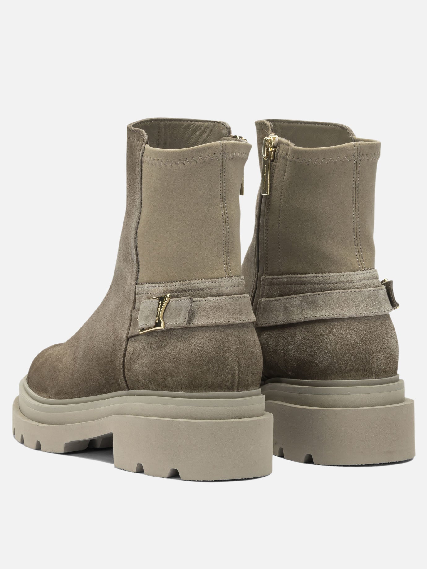 Zipped boots 100% suede - 100% rubber  Beige - Santoni Women | PDP | VIETTI Online Store | thumbnail_4