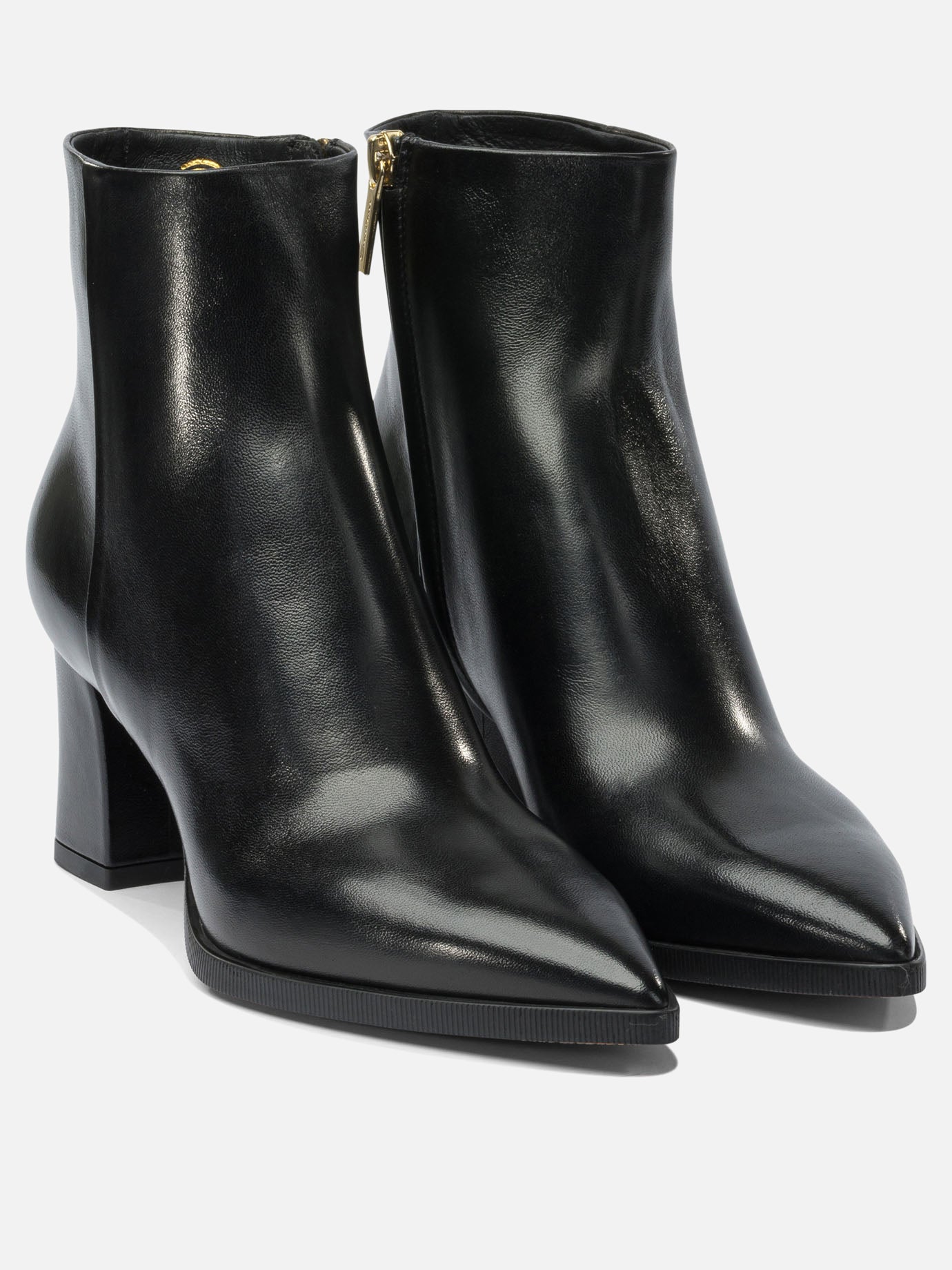 Stivaletti con zip 100% calf leather - 100% calf leather  Nero - Santoni Donna | PDP | VIETTI Online Store | thumbnail_2