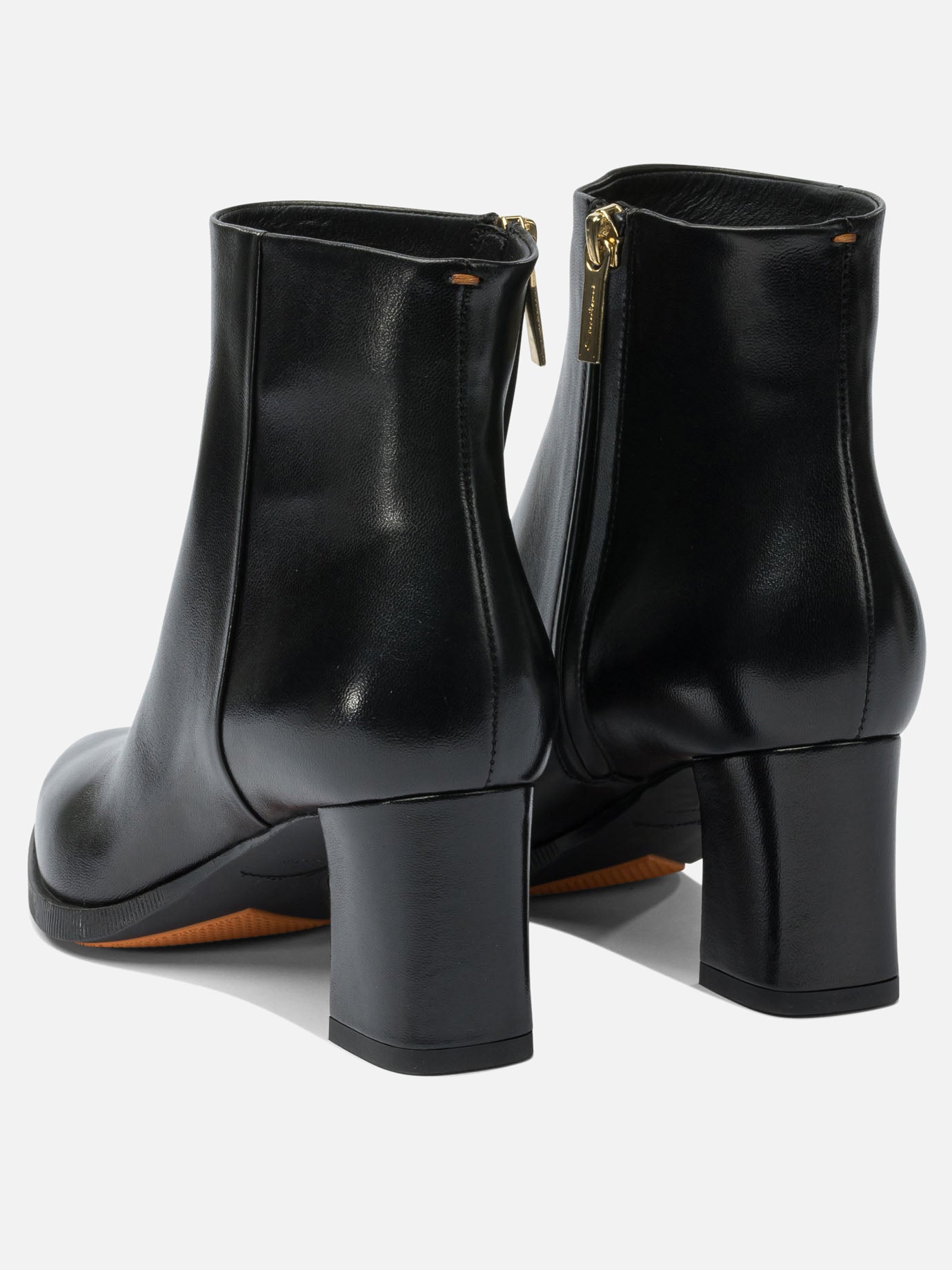 Stivaletti con zip 100% calf leather - 100% calf leather  Nero - Santoni Donna | PDP | VIETTI Online Store | thumbnail_4