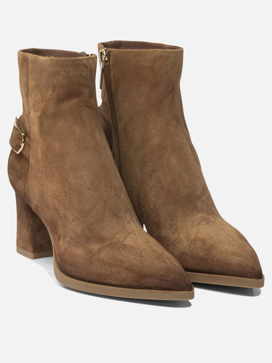 Stivaletti con zip 100% suede - 100% rubber  Marrone - Santoni Donna | PLP | VIETTI Online Store | 2
