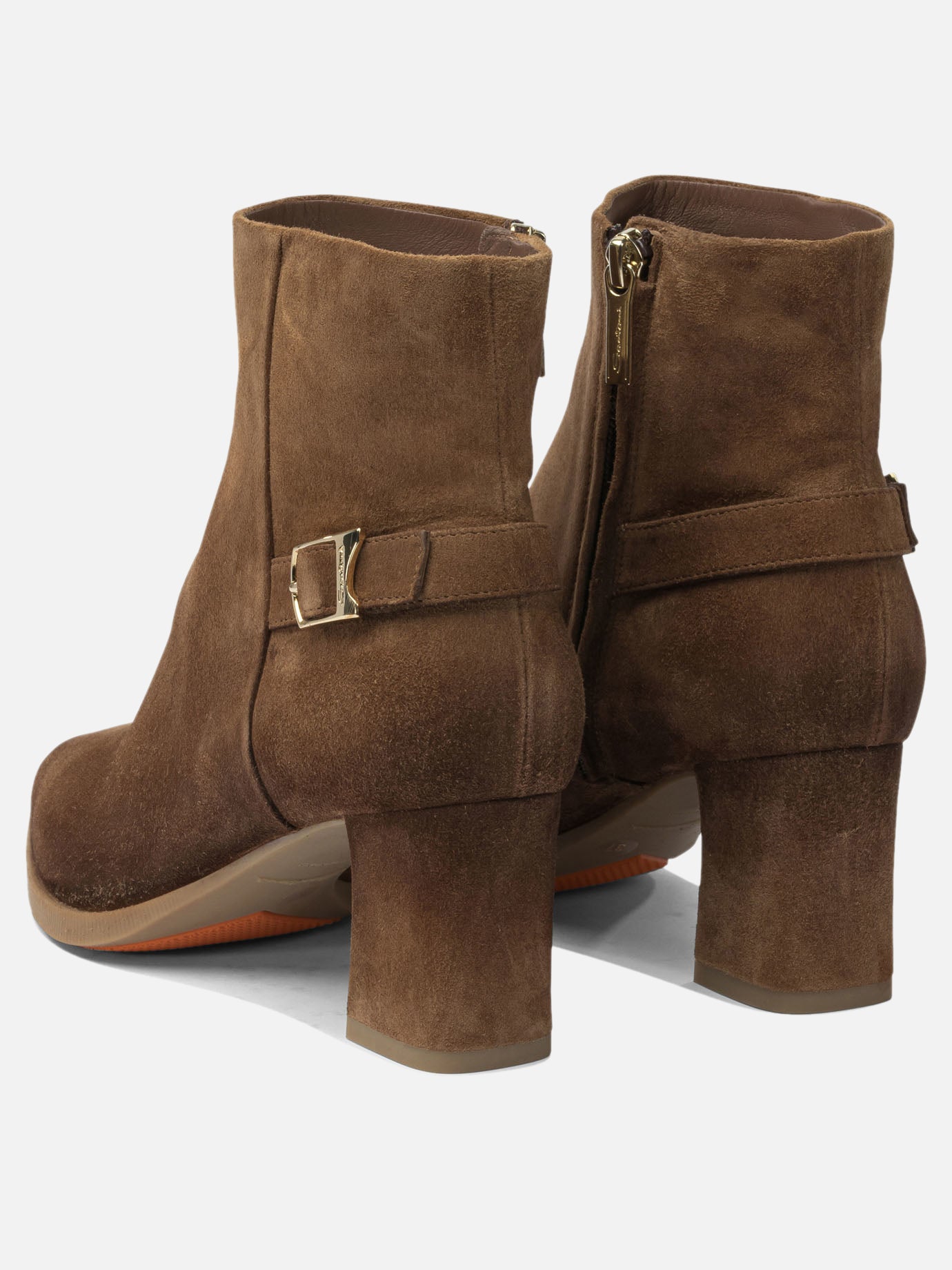 Stivaletti con zip 100% suede - 100% rubber  Marrone - Santoni Donna | PDP | VIETTI Online Store | thumbnail_4