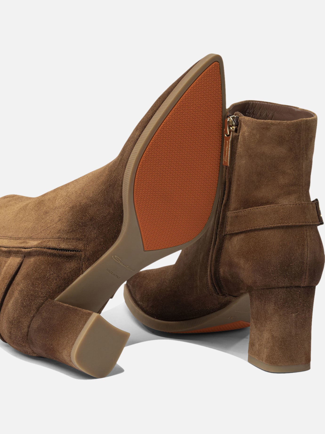 Stivaletti con zip 100% suede - 100% rubber  Marrone - Santoni Donna | PDP | VIETTI Online Store | thumbnail_5