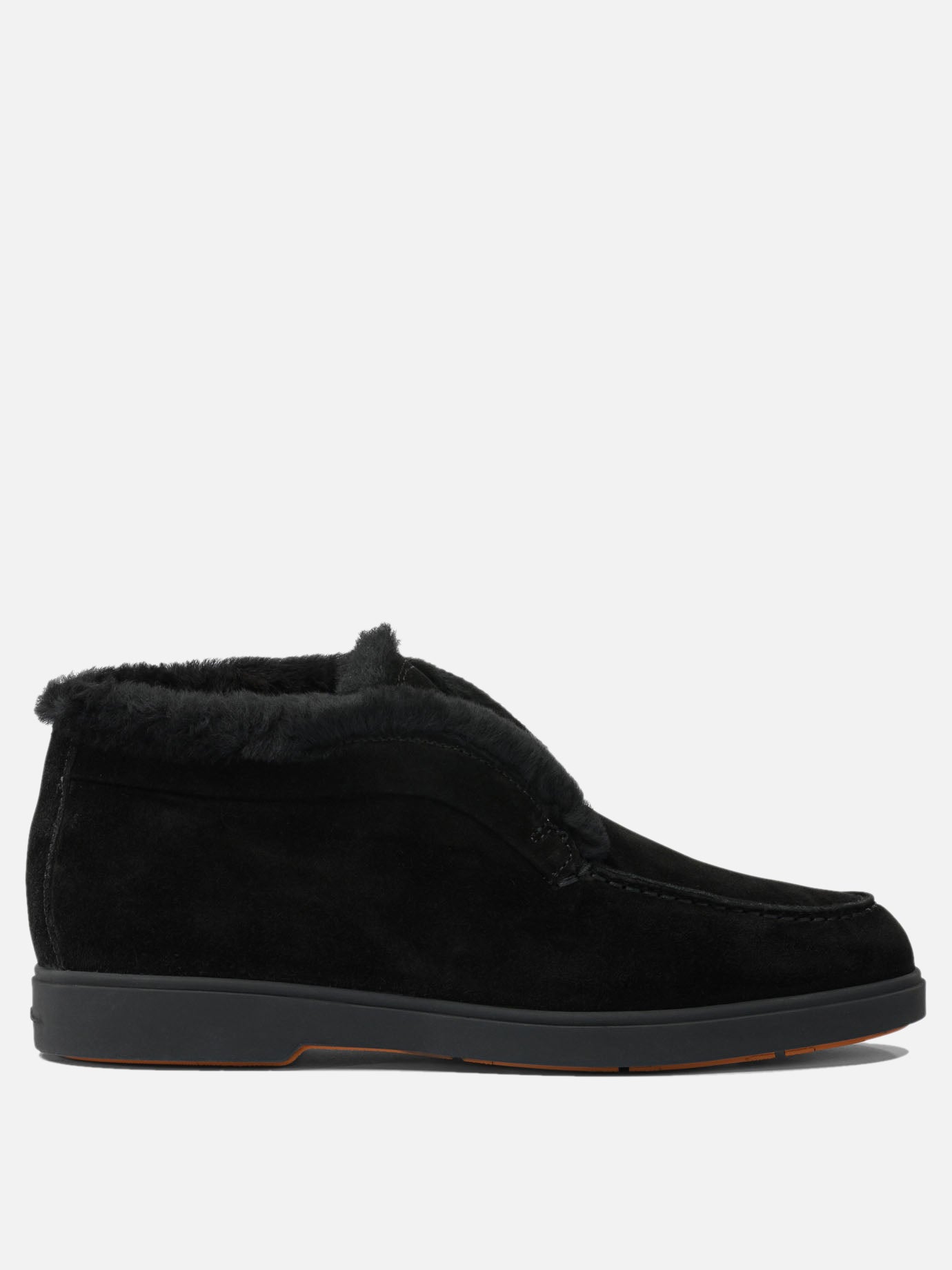 Stivaletti pull-on 100% suede - 100% rubber  Nero - Santoni Donna | PDP | VIETTI Online Store | thumbnail
