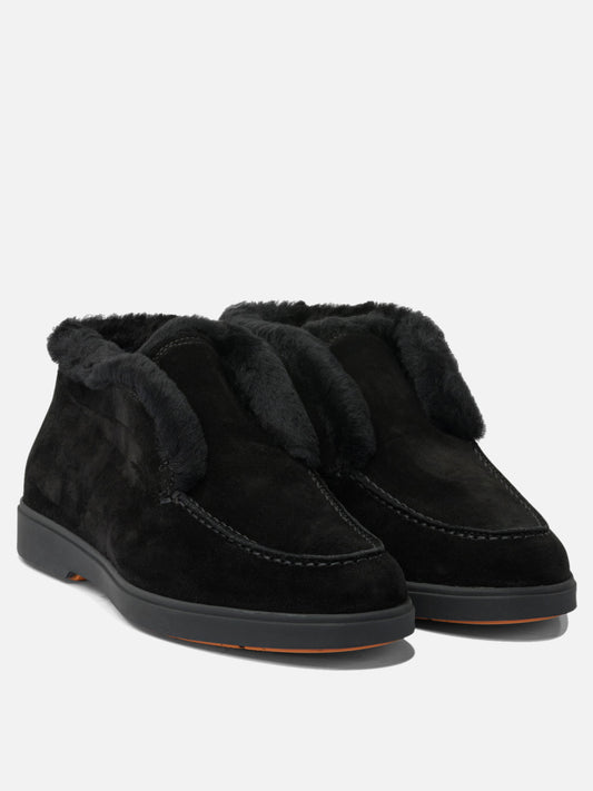 Stivaletti pull-on 100% suede - 100% rubber  Nero - Santoni Donna | PLP | VIETTI Online Store | 2
