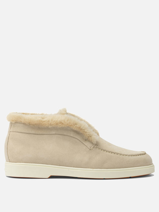 Mocassini 100% calf leather - 100% rubber  Beige - Santoni Donna | PLP | VIETTI Online Store 

