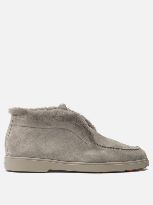 Mocassini 100% calf leather - 100% rubber  Grigio - Santoni Donna | PLP | VIETTI Online Store 
