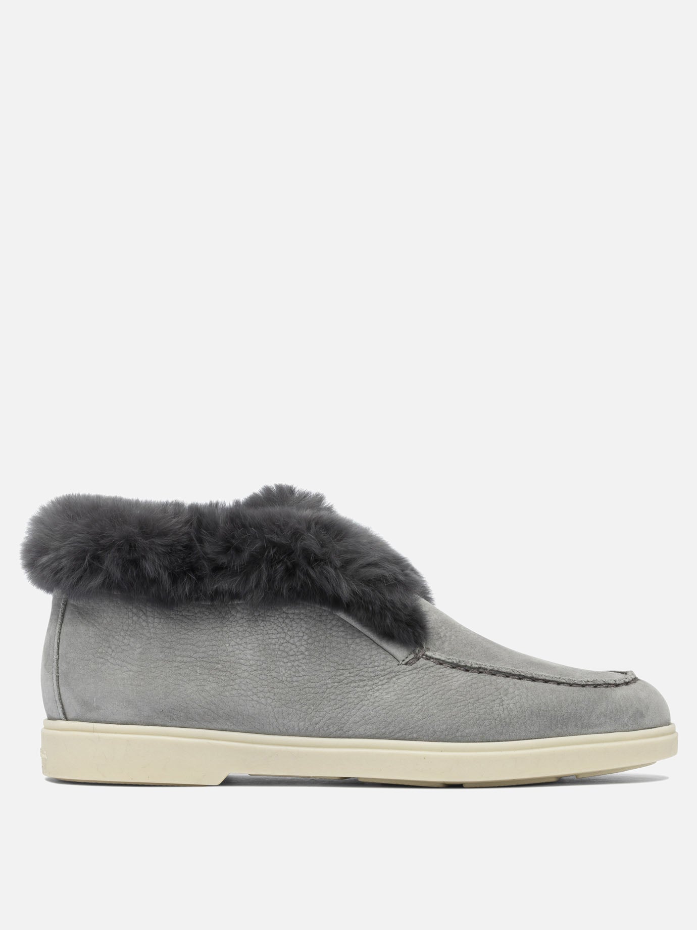 Sneaker basse 100% calf leather - 100% rubber  Grigio - Santoni Donna | PDP | VIETTI Online Store | thumbnail