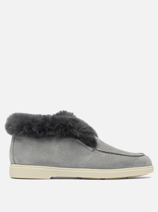 Sneaker basse 100% calf leather - 100% rubber  Grigio - Santoni Donna | PLP | VIETTI Online Store 
