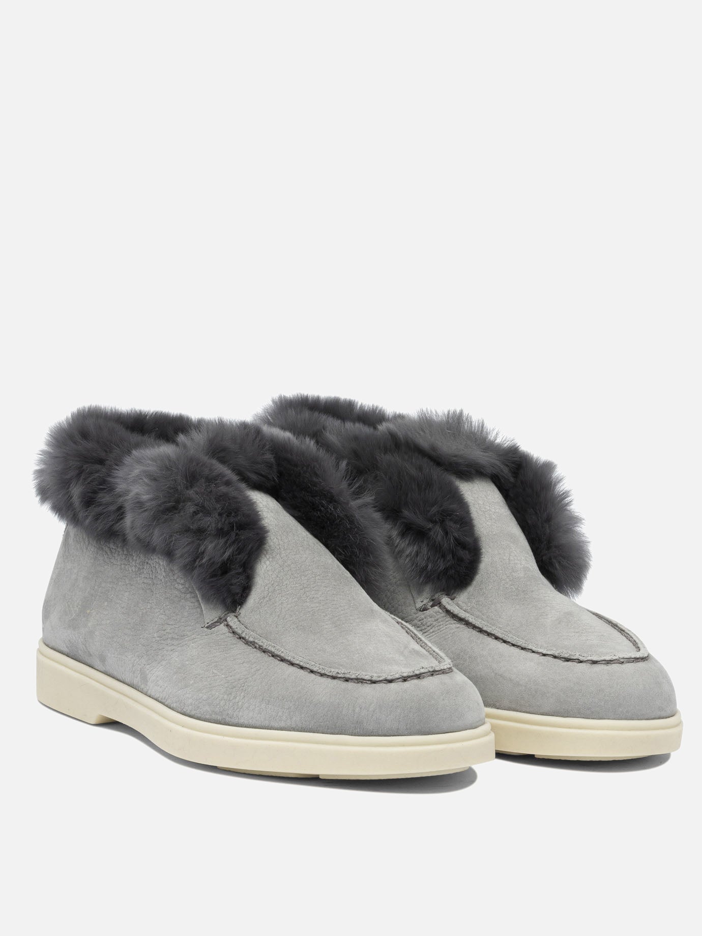 Sneaker basse 100% calf leather - 100% rubber  Grigio - Santoni Donna | PDP | VIETTI Online Store | thumbnail_2