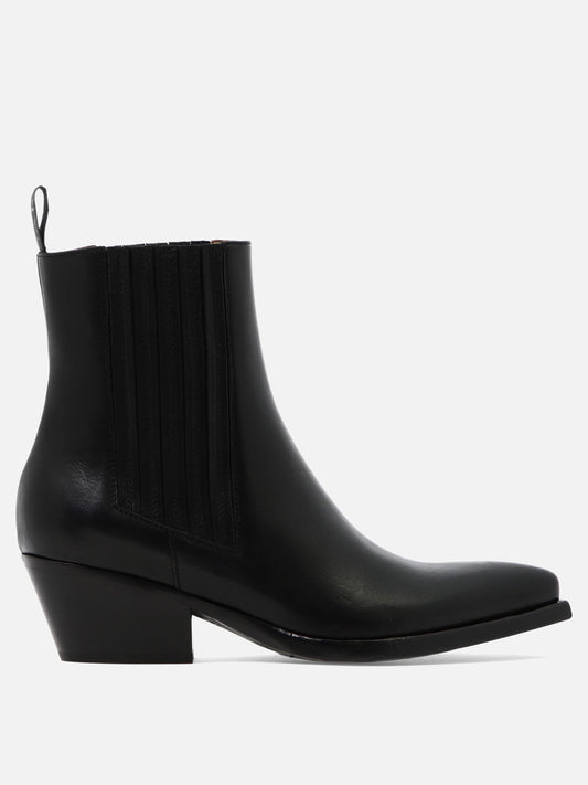 Pull-on boots 100% leather - 95% leather 5% rubber  Black - Sartore Women | PDP | VIETTI Online Store 
