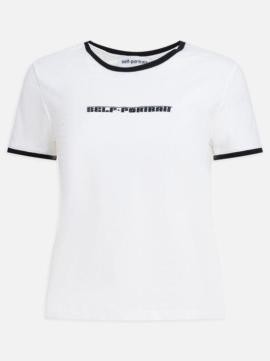 T-shirt girocollo Logo  Bianco - Self-portrait Donna | PDP | VIETTI Online Store 
