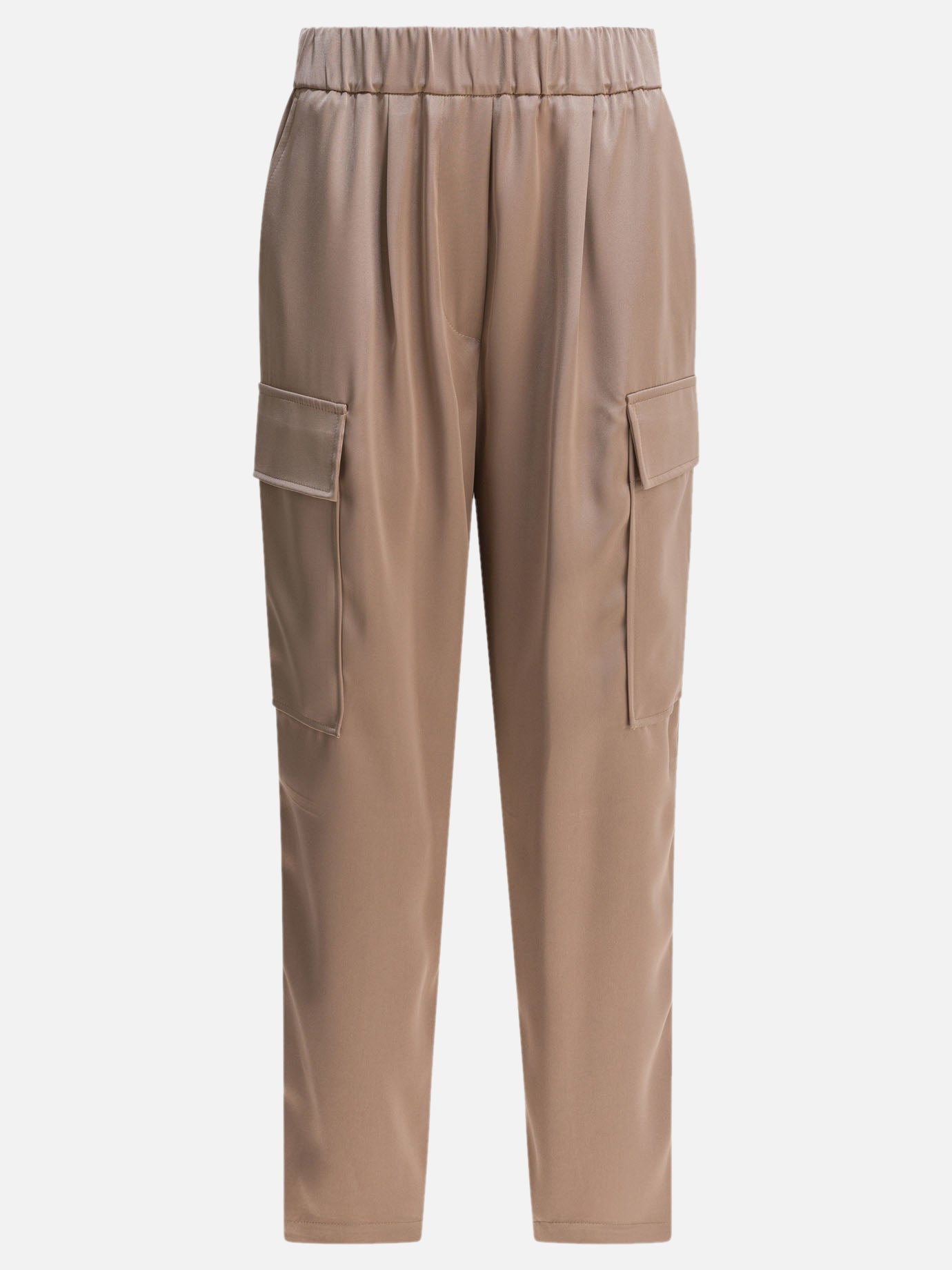 Cargo & parachute trousers Solid colour  Beige - Semper Women | PDP | VIETTI Online Store | Zoom-Modal
