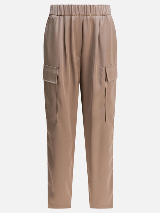 Cargo & parachute trousers Solid colour  Beige - Semper Women | PDP | VIETTI Online Store 
