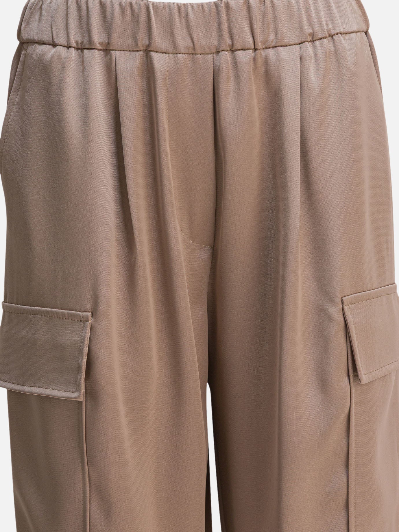 Cargo & parachute trousers Solid colour  Beige - Semper Women | PDP | VIETTI Online Store | thumbnail_3