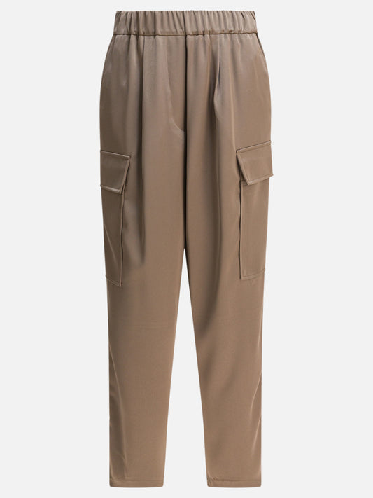 Cargo & parachute trousers Solid colour  Beige - Semper Women | PDP | VIETTI Online Store 
