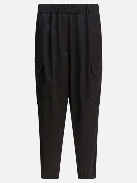 Cargo & parachute trousers Solid colour  Black - Semper Women | PDP | VIETTI Online Store 
