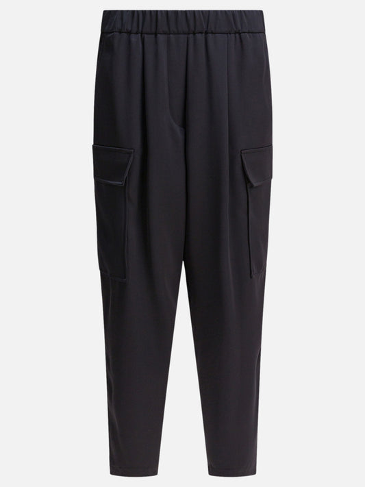 Cargo & parachute trousers Solid colour  Blue - Semper Women | PDP | VIETTI Online Store 

