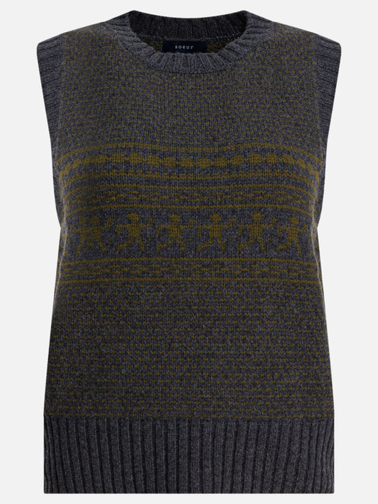 Vests Textured knit  Grey - Soeur Women | PLP | VIETTI Online Store 
