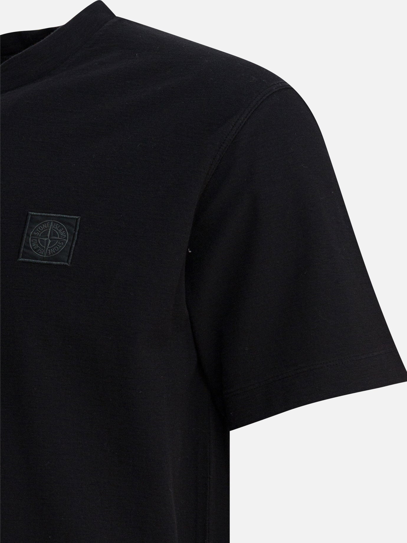 Crewneck t-shirts Solid colour  Black - Stone Island Men | PDP | VIETTI Online Store | thumbnail_4