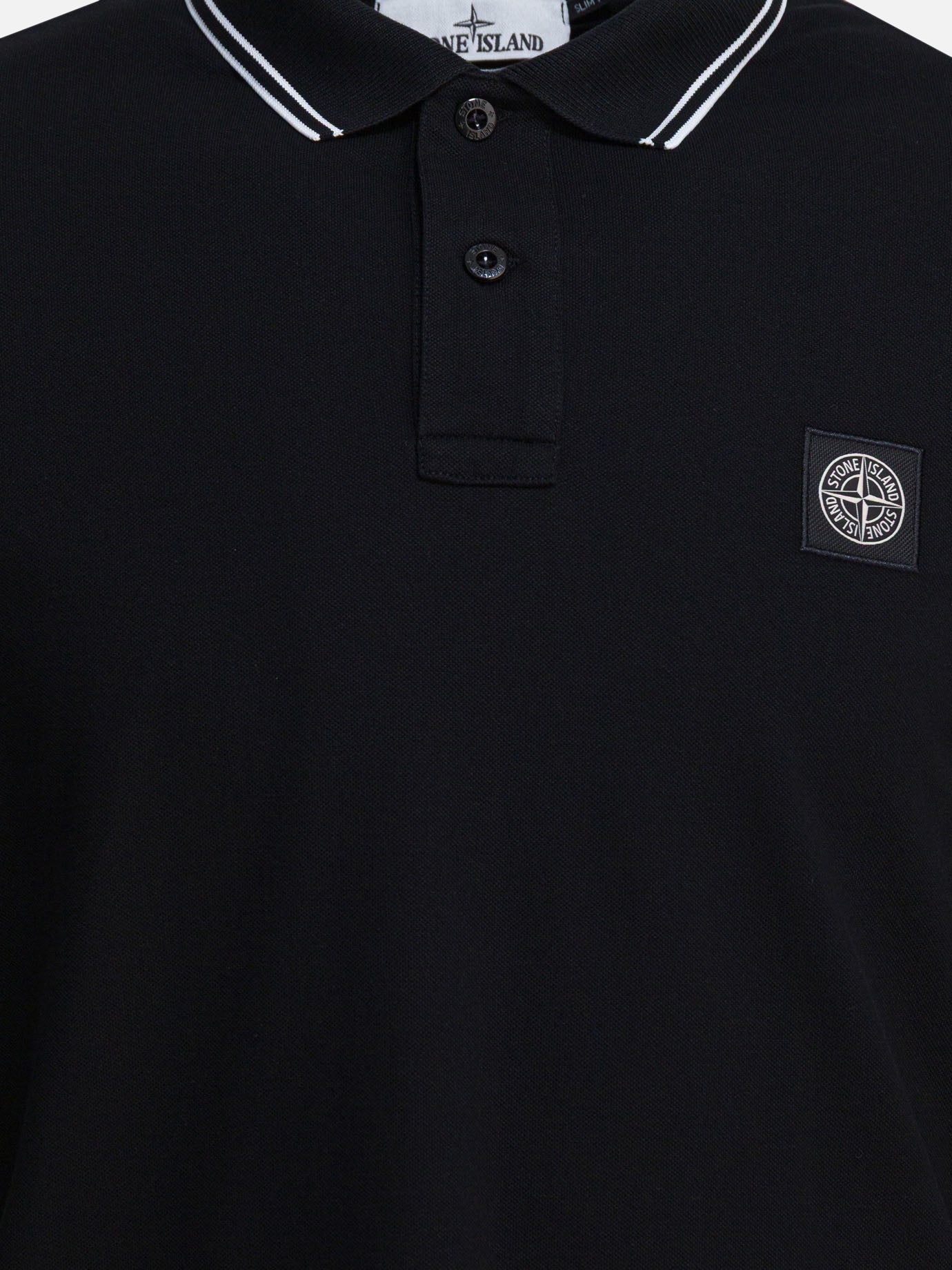 Polo shirts with buttons Logo  Black - Stone Island Men | PDP | VIETTI Online Store | thumbnail_3