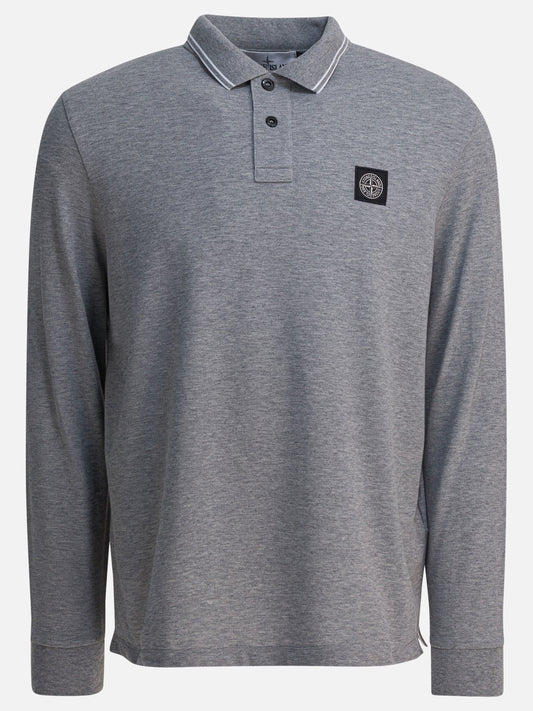 Polo con bottoni Logo  Grigio - Stone Island Uomo | PDP | VIETTI Online Store 
