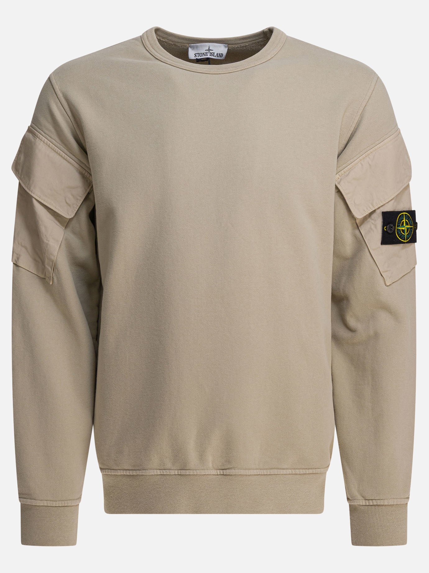 Felpe girocollo Logo  Beige - Stone Island Uomo | PDP | VIETTI Online Store | thumbnail