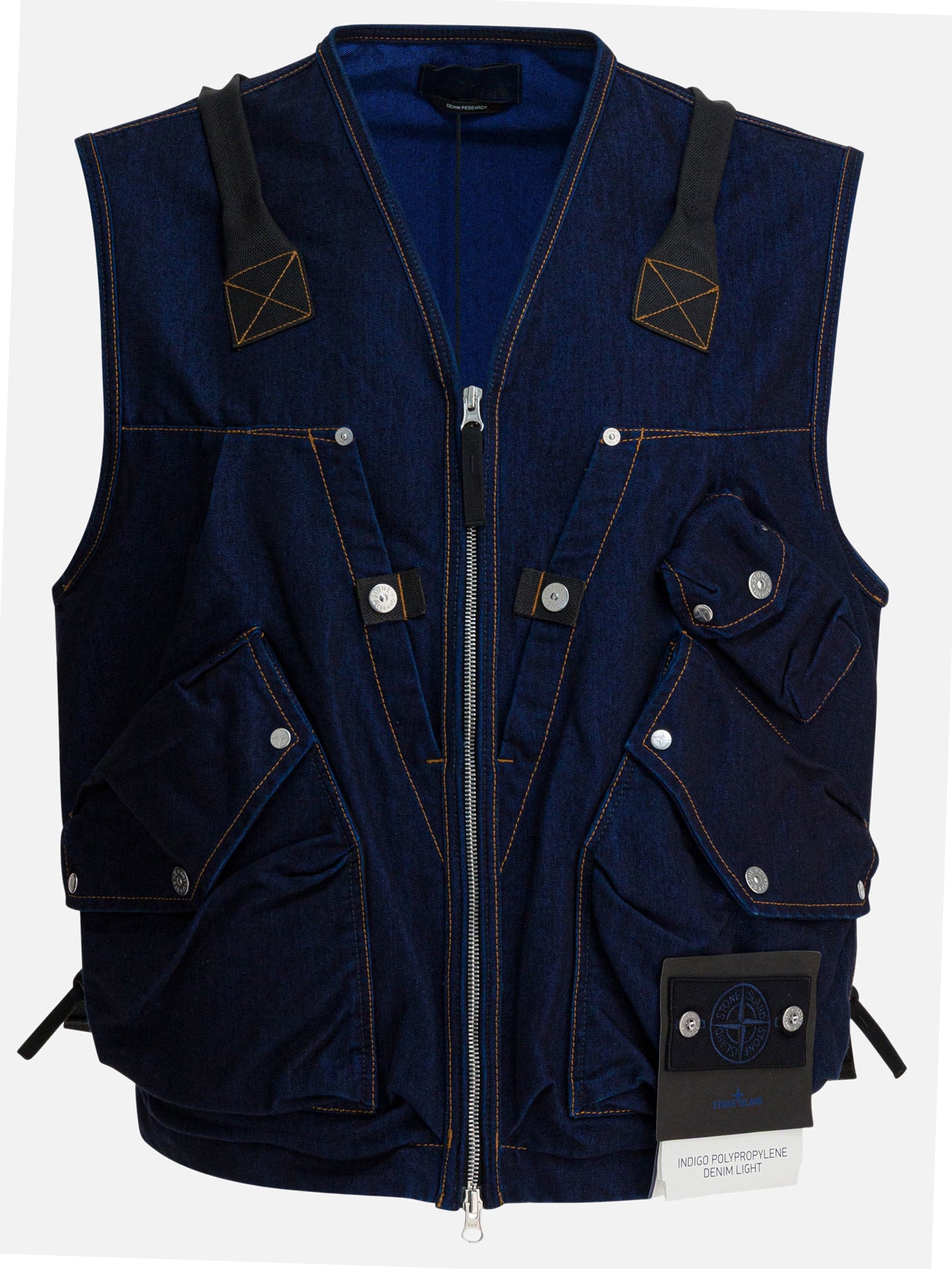 Vest jackets Solid colour  Blue - Stone Island Men | PDP | VIETTI Online Store | thumbnail
