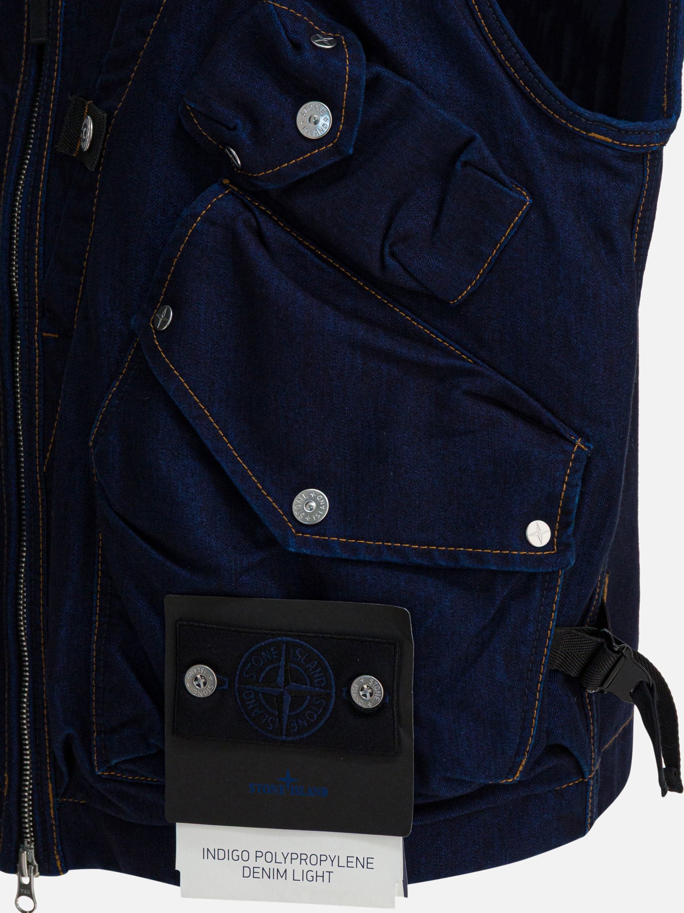 Vest jackets Solid colour  Blue - Stone Island Men | PDP | VIETTI Online Store | Zoom-Modal_4
