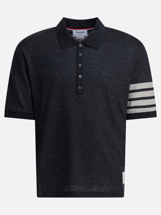 Polo shirts with buttons Logo  Grey - Thom Browne Men | PDP | VIETTI Online Store 
