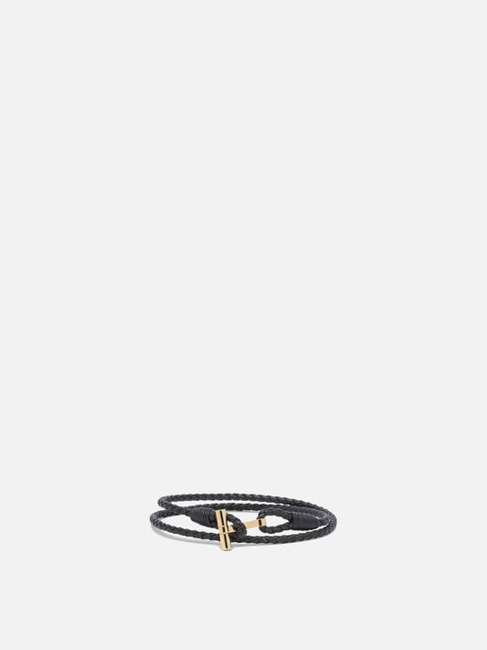 Tom Ford T-braided leather bracelet 29273078_L Brown 1