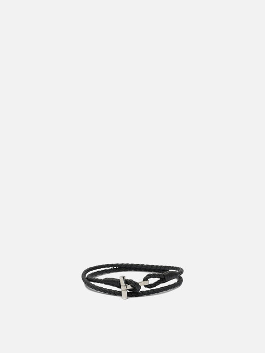 Tom Ford T-braided leather bracelet 27462934_L Black 1