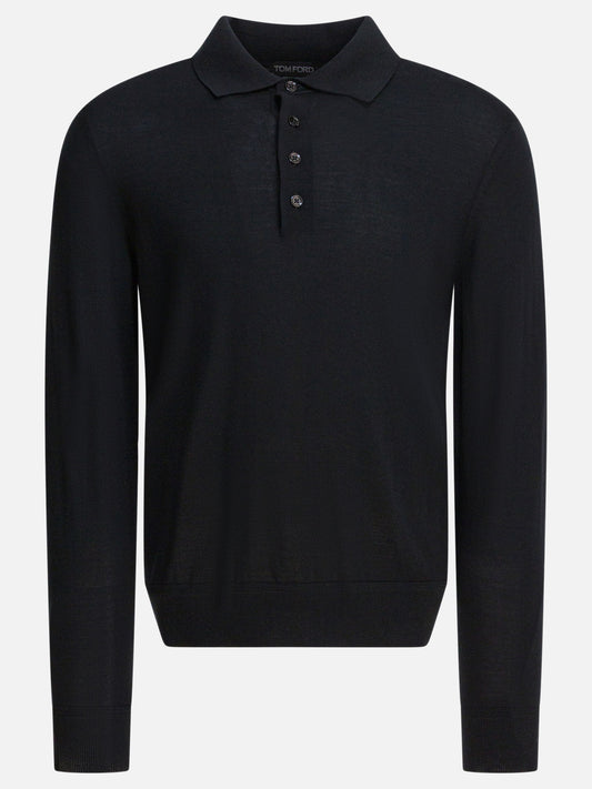Tom Ford Polo a maniche lunghe 26129418_48 Black 1