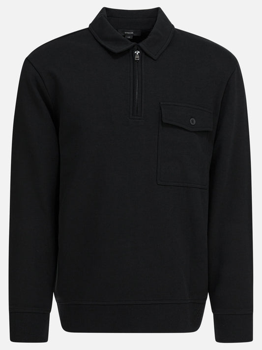 Polo shirts with buttons Solid colour  Black - Vince Men | PLP | VIETTI Online Store 
