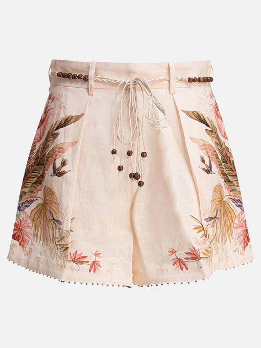 Drawstring shorts Floral  Pink - Zimmermann Women | PDP | VIETTI Online Store 
